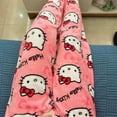 thumbnail image 3 of Pantalon de pyjama épais Hello Kitty, Sanurgente Anime Smile, tissu double élastique, fjWomen doux, cadeau d'anniversaire FjCartoon, 3 of 4