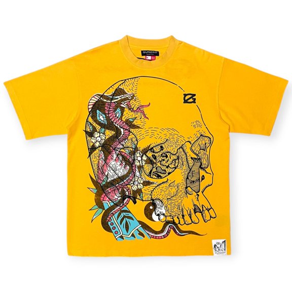 Gunzinii Men Skull & Bones Tee (Yellow)