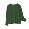 thumbnail image 7 of Cotton Casual Fashion Sweatshirt New Girls Trendy Long Sleeve Crewneck Pullover Tops Lightweight Solid Color Tee Shirts Casual Blouses Clothes Girls Long Sleeve Sweatshirt Size 11 Years, 7 of 7