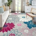 thumbnail image 2 of Haperlare Floral Area Rug Washable Modern Accent Distressed Throw Rugs Non Slip Non Shedding Indoor Carpet Low Pile Rug, 9' x 12' Pale Gray, 2 of 5