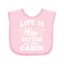 Inktastic Life is Better at The Cabin with Trees and Moon Boys or Girls Baby Bib