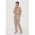thumbnail image 3 of Women's Nylon Short Sleeve Cropped Button Front Shirt, 3 of 4