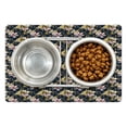 thumbnail image 1 of Vintage Pet Mat for Food and Water, Pastel Colored Lilies on Tile Inspired 60's Retro Background, Non-Slip Rubber Mat for Dogs and Cats, 18" X 12", by Ambesonne, 1 of 1