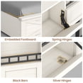 thumbnail image 6 of Bed Frame Full with Storage Flip-Down Lighted Headboard & Charger, Farmhouse Wood Platform Bed with 4 Drawers Metal Slats White, 6 of 12