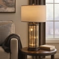 thumbnail image 7 of Benjara 31" Table Lamp- Classic Drum Fabric Shade- Modern Metal Base- Bronze, 7 of 7