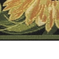 thumbnail image 4 of MARINA Indoor/Outdoor Power Loomed Synthetic Blend Low Profile Area Rug - Traditional Graphic Botanical Floral Camping (Sunflowers Black) (4'10" x 7'6"), 4 of 5
