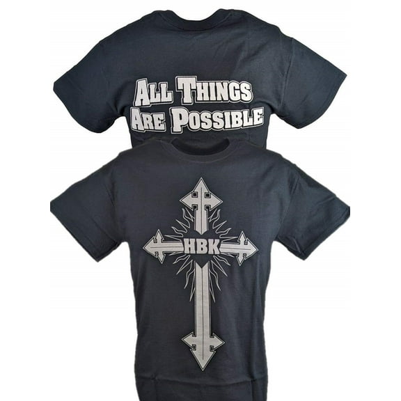 Shawn Michaels All Things Are Possible HBK Cross Mens Black T-shirt 3XL