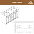 thumbnail image 2 of Boyel Living 60 inch Bathroom Vanity Marble Counter-Top Ceramic Basin Antique Brown Solid Wood Bathroom Cabine, 2 of 5
