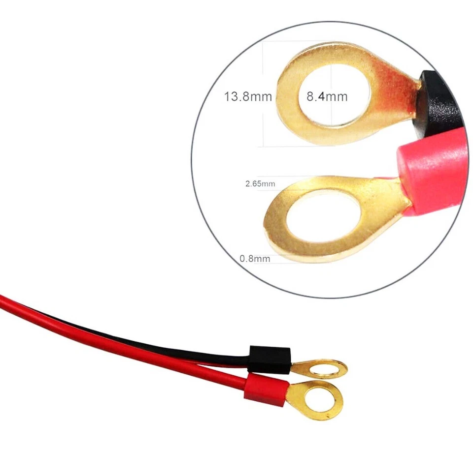 BUTTERFLY- 2M 16Awg Sae Terminal Battery Power Cord Cable Tender Harness Wire Extension