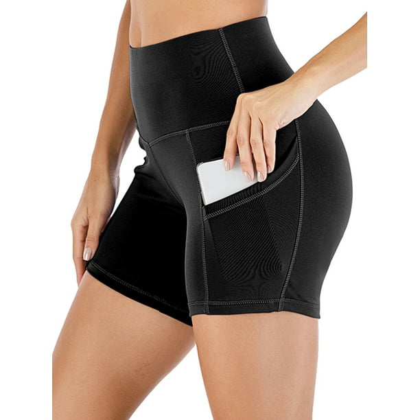 LELINTA Tummy Control Yoga Shorts with Pockets for Women Workout