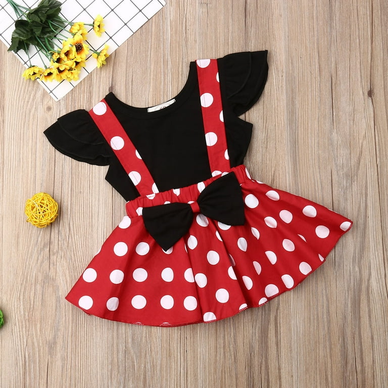Polka dot skirt minnie mouse top