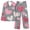 Gray, variant on Jamicy Womens Loungewear Valentine's Day Silky Pajamas Floral Print Satin Pajama Set Long Sleeve Button Up Soft Sleepwear Cute Pj Sets