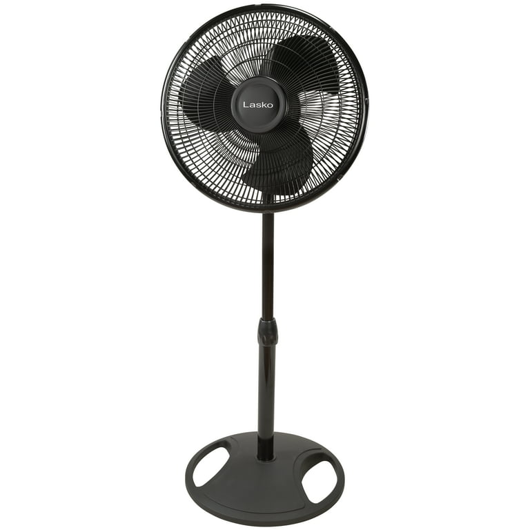 menneskemængde fattigdom teater Lasko 16" Oscillating Adjustable Pedestal Fan with 3-Speeds, S16500, Black  - Walmart.com