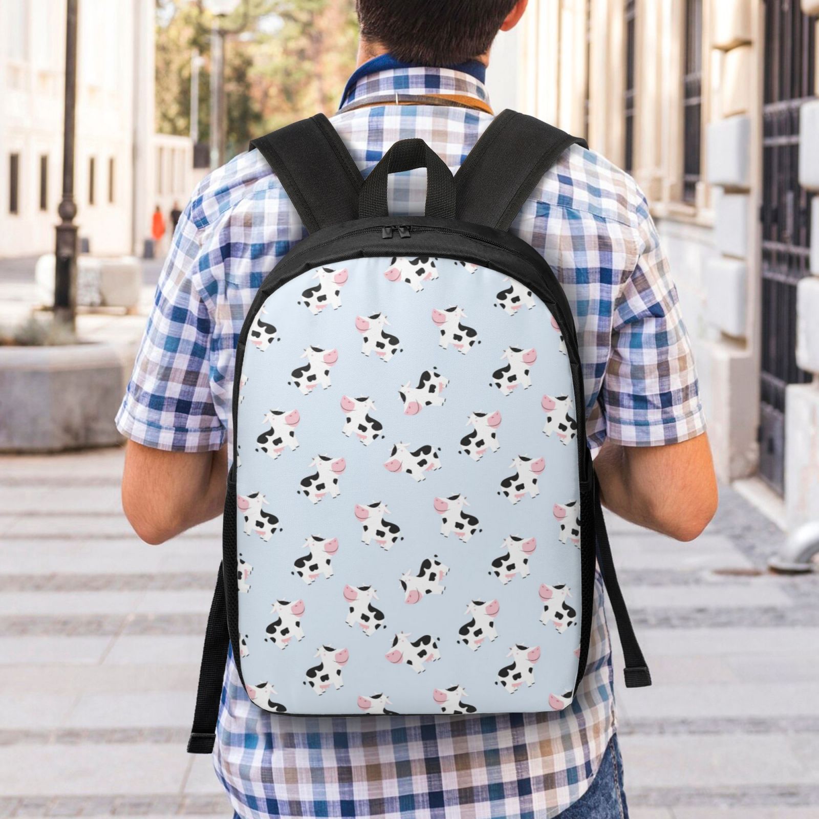 Xecao Cute Farm Cow print Travel Backpack, Large Computer Backpack for Men Women, College School Rucksack Book Bag