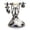 Silver, variant on Alarm Clocks for Bedrooms,Vintage Telephone Clock Vintage Alarm Clock Old Fashioned Telephone Table Clock Model Antique Rotary,Alarm Clock for Heavy Sleepers,European Tabletop Alarm Clock,Gold