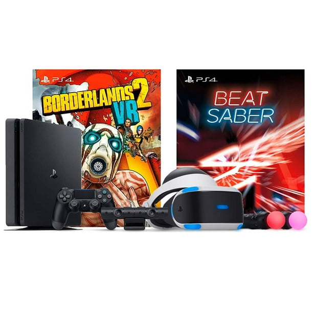 Playstation Beat Saber With Borderlands 2 Vr Console Bundle Playstation 4 Slim 1tb Gaming Console With Psvr Borderlands 2 Vr And Saber Beat Bundle Walmart Com Walmart Com