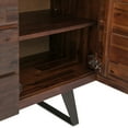 thumbnail image 2 of Simpli Home Lowry 60 inch Wide Solid Acacia Wood Modern Industrial Sideboard Buffet in Distressed Charcoal Brown, 2 of 10