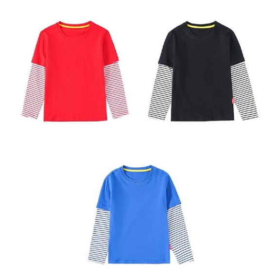 Esaierr Baby Toddler Kids Long Sleeve Sweatshirt,Patchwork Sleeve Sweatsuit,Long Sleeve Shirt Tops,Fashion Long Sleeve Undershirt for Boys Girls 10M-10Y