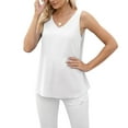 thumbnail image 4 of Asklazy Women's Summer Sleeveless Chiffon Blouse Business Casual Tank Flowy Tops for Women,US Size,White,M, 4 of 10