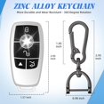 thumbnail image 6 of Key Fob Cover Compatible with Mercedes-Benz CLS CLK AMG GLC GLE GLS ML SL SLK A C E R S G Keychain Case Holder Protector,B-Sliver, 6 of 6