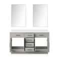 thumbnail image 4 of Abbey 60" W White Oak Double Vanity Cultured Marble Top and 55" Mirror, 4 of 6