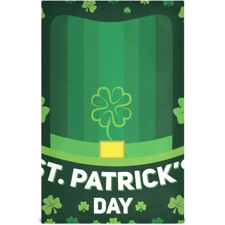 

Anyway.go Big Green Hat Clover Kitchen Dish Towel Set of 1 St Patrick Day 18x28in Absorbent Dishcloth Reusable Cleaning Cloths for Household Use