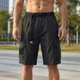 thumbnail image 5 of Men's Fishing Cargo Shorts Quick Dry Work Shorts 9" Lightweight Outdoor Hiking Short Pants with Built-in Belt, Summer Utility Shorts with 6 Pockets & Keyring, 5 of 10