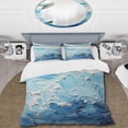 thumbnail image 2 of Designart "Modern Coastal Waves in Blue and White II" Coastal Minimalism Bedding Covert Set - Landscapes Blue Coastal Bed Set With 2 Shams, 2 of 5