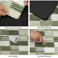 thumbnail image 6 of Green Kitchen Floor Mat Rugs Set 2 Pcs Stitching Geometry Anti-Fatigue Waterproof Stain Resistant Floor Rug Comfort Standing Mat for Kitchen, Floor Home (17.3" x28" + 17.3" x 47" Thick 0.4" ), 6 of 6