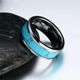 thumbnail image 4 of 8MM Tungsten Steel Turquoise Band Men's Wedding Party Engagement Ring Size 7-12, 4 of 8
