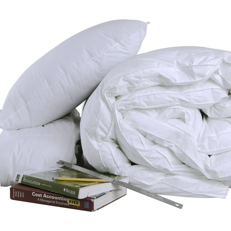 Cozy Classics Down Alternative Bedding Set Dorm Pack (Includes Comforter, Pillow, and Feather bed)