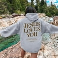 thumbnail image 2 of Christian Sweatshirts For Women Jesus Loves You Hoodie For Teen Girls Jesus Gifts Long Sleeve Pullover Tops Streetwear Y2K Clothes Grey L, 2 of 4