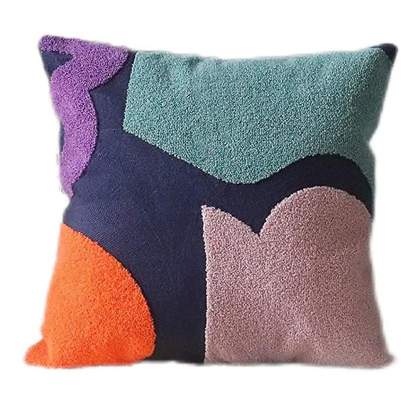 Funda de Almohada Decorativa YONGSHENG Textura Moderna Bordada 1 Pieza Naranja Morado
