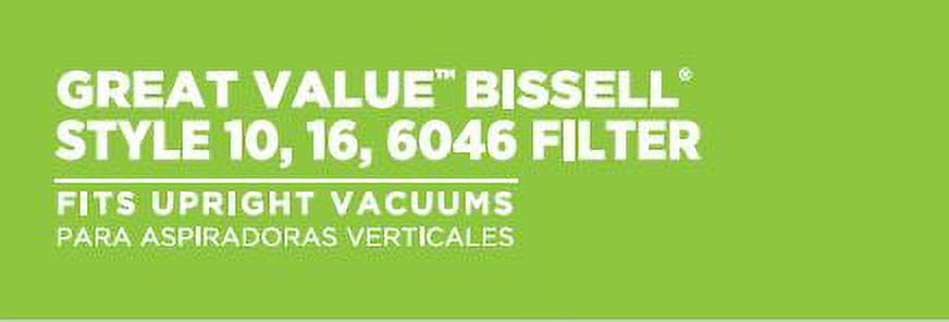 Great Value BISSELL Style 10, 16, & 6046 Vacuum Filter, 1 Count, 2341
