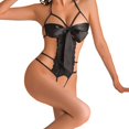 thumbnail image 1 of Gibobby Conjuntos de bragas de encaje Conjunto de ropa interior de encaje para mujer, conjunto de ropa interior y ropa interior de encaje con correa, lencería sexy(Negro, XG), 1 of 4