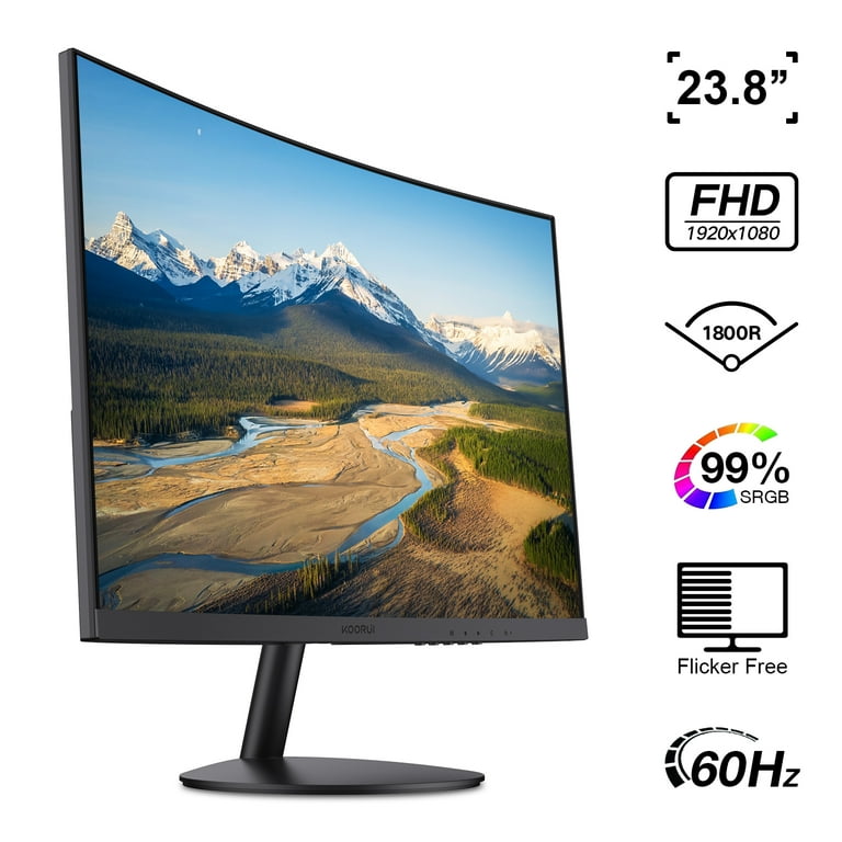 KOORUI 24 Inch FHD 100Hz Computer Monitor - Frameless Desktop Display With HDMI/VGA, VESA Mount