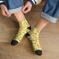 thumbnail image 3 of Rateoe Floral Strawberr Pattern Quarter Crew Socks,Toe Seamed Ankle Socks,Cotton Cushioned Breathable Athletic Crew Sports Socks, 3 of 7