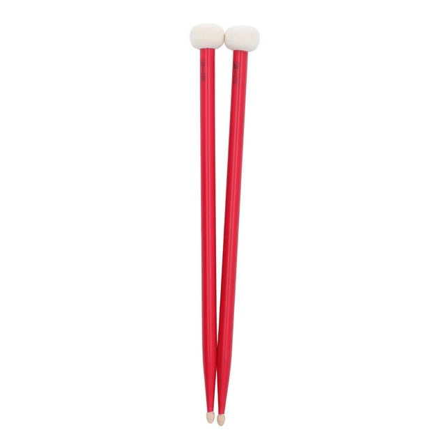 Drum Mallet Set, Even Percussion Maple Handle Drums Mallets Accessory Felt Head For Performance Red