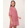 thumbnail image 2 of Moomaya Shift Dresses For Women, Tiered Bell Sleeves, V-Neck Short Solid Color Dress, 2 of 8