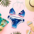 thumbnail image 6 of Starry Sky Flamingo Detachable Sponge Adjustable Strap Bikini Set Swimsuit Two-Pack Swimming Suits - Beach Vacation Swimwear, 6 of 6