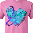 thumbnail image 4 of Inktastic Suicide Prevention Awareness Purple and Teal Heart Ribbon T-Shirt, 4 of 5