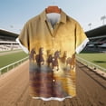 thumbnail image 3 of Mens Casual Manga Corta Botón Abajo Camisas Turndown Cuello Blusa de Impresión, Poliéster Ligero Top de la Moda para el Verano Al Aire Libre Y el Uso Diario, 3 of 6