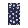 thumbnail image 1 of Floral Hanging Pocket Organizer, Continuous Pattern of Flowers and Dots and Blossoming Vintage Design, Printed Polyester Storage Bag with Pockets, 9" x 16", Indigo and White, 1 of 2