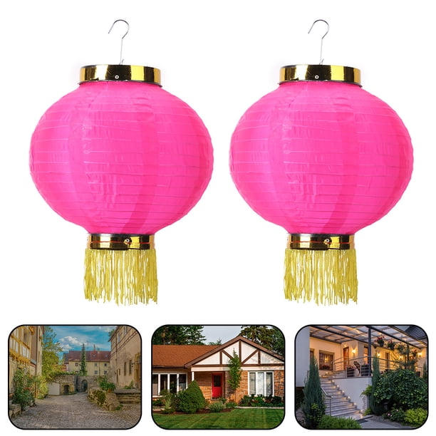 Lámpara 2 bolas de farol redondas chinas para bodascumpleañosdecoración colgante (F Rose Red) Ehuebsd Para estrenar