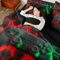 thumbnail image 4 of Castle Fairy Black Video Game Bedding Comforter Set,Geometric Honeycomb Full Bedding Set, 4 of 8
