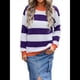 thumbnail image 1 of Suéter A Rayas para Mujer, Sudadera de Larga con Cuello Redondo y Bloques de Color, Estilo Preppy Y2K. Púrpura XL, 1 of 10