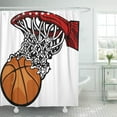 thumbnail image 1 of SUTTOM Panier de Basket Filet Dessin Animé Vectoriel Panneau de Basket Rideau de Douche 60x72 Pouces, 1 of 1