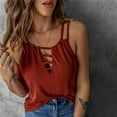 thumbnail image 3 of Lovebay Women's Sleeveless Cut Out Criss Cross Tops Deep V Neck T Shirts S-2XL, 3 of 6