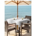 thumbnail image 3 of Outdoor Tablecloth with Umbrella Hole for Patio/Picnic/Party/Camping, Grey Striped Waterproof Table Cloth Square Cover Washable, Gray Ombre Farmhouse Stripes (54"x 54"), 3 of 9