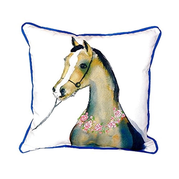 Betsy Drake SN132 12 x 12 in. Horse & Garland Small Indoor & Outdoor Pillow